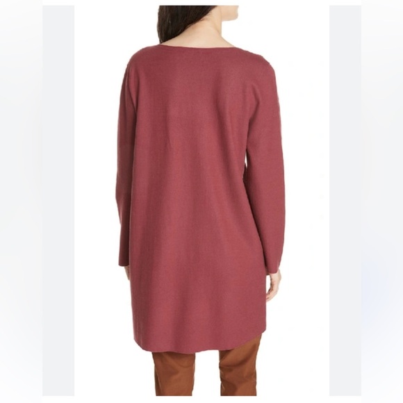 Eileen Fisher soft wool boxy relaxed fit tunic top scoop neck pockets long slv M - Picture 2 of 16